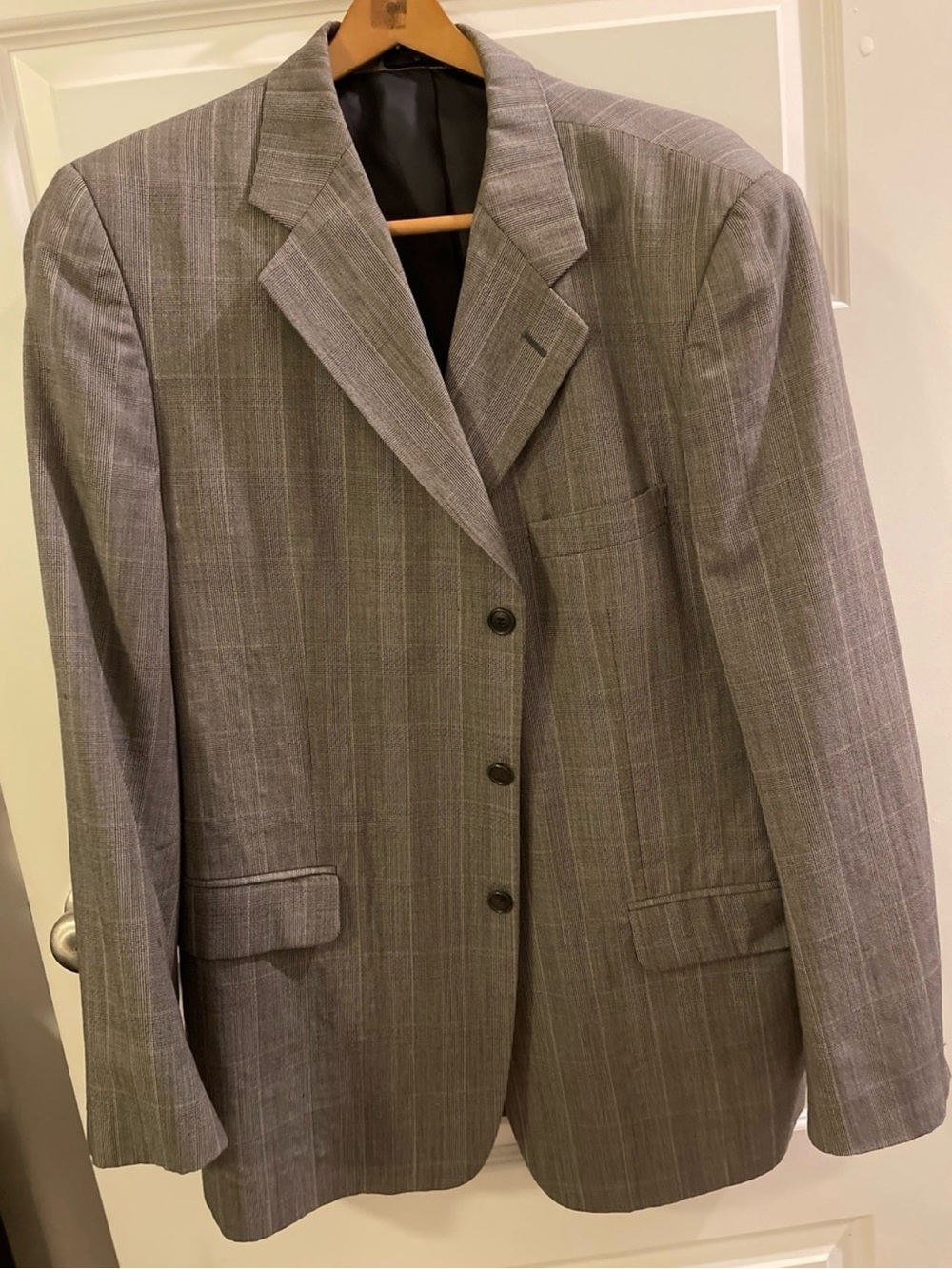 John Clarendon | Men's Wool Blend Pinstripe Blazer Sports Coat- Grey